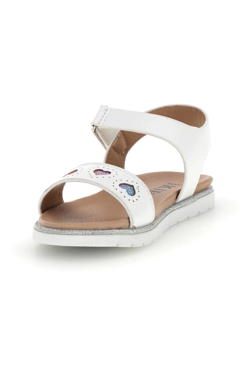 Sandali primi passi bianchi con cuoricini Pitt kids 392616S