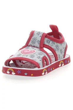 Sandali Primi Passi Bianco e Rosa con Punta Aperta PITT KIDS PK2406A
