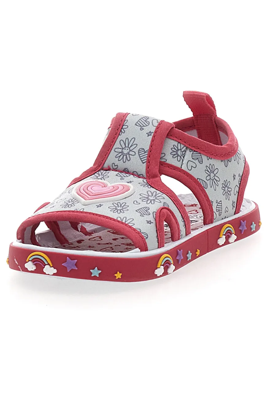 Sandali Primi Passi Bianco e Rosa con Punta Aperta PITT KIDS PK2406A