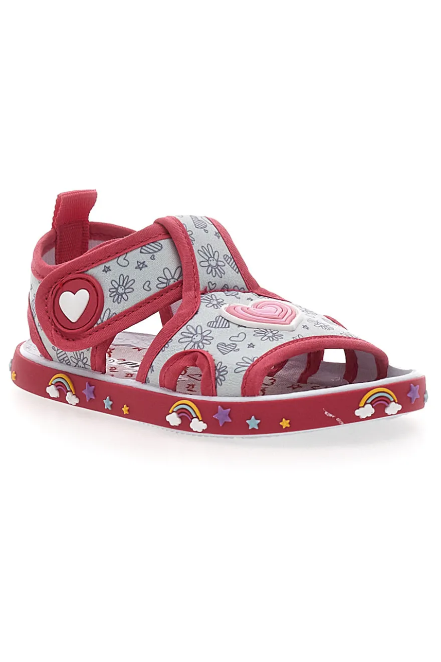 Sandali Primi Passi Bianco e Rosa con Punta Aperta PITT KIDS PK2406A