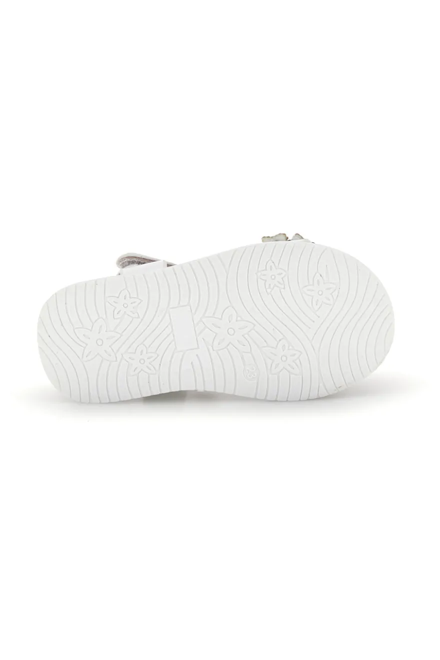 Sandali primi passi bianchi con strass a farfalla Pitt kids 392620S