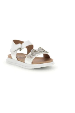 Sandali primi passi bianchi con strass a farfalla Pitt kids 392620S
