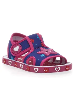 Sandali primi passi blu e fuxia in tessuto Pitt Kids PK2871B