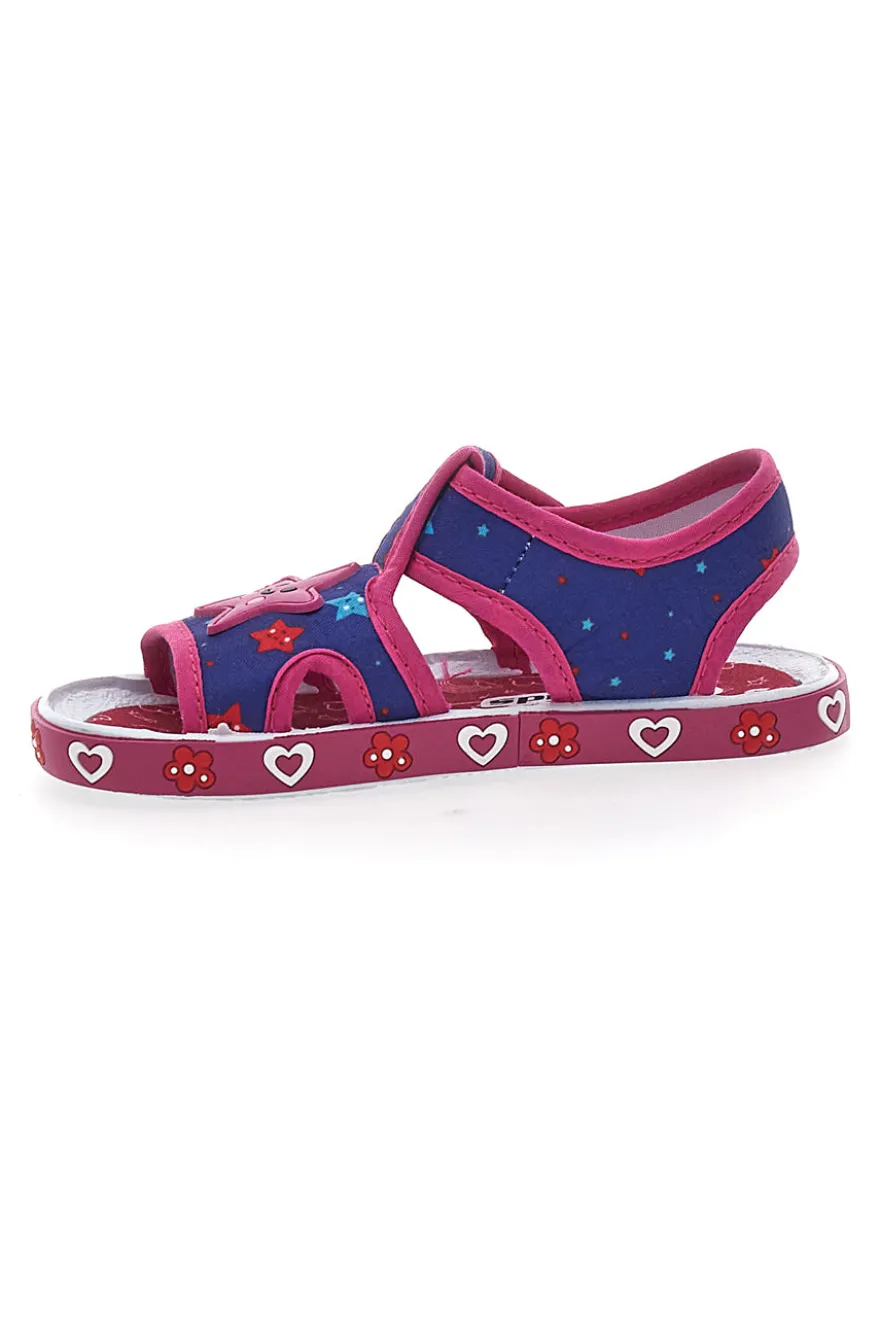 Sandali primi passi blu e fuxia in tessuto Pitt Kids PK2871B