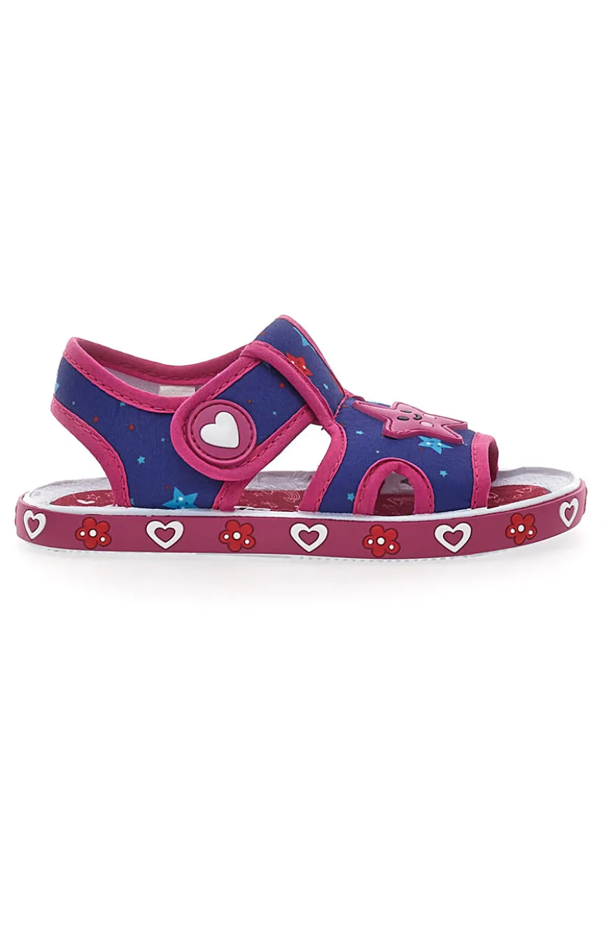 Sandali primi passi blu e fuxia in tessuto Pitt Kids PK2871B