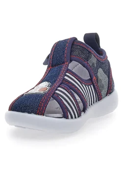 Sandali Primi Passi Chiusi in Punta Jeans e a Righe Snoopy 0616109