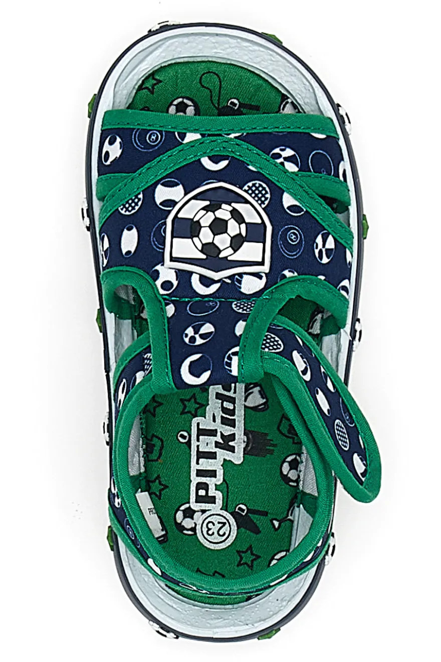 Sandali Primi Passi Navy e Verdi Pitt Kids PK2758B