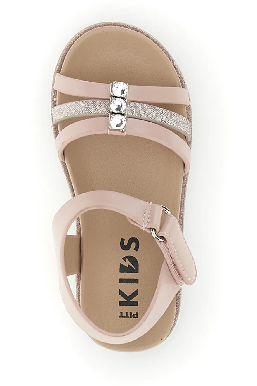 Sandali primi passi rosa con brillantini Pitt kids 392619S