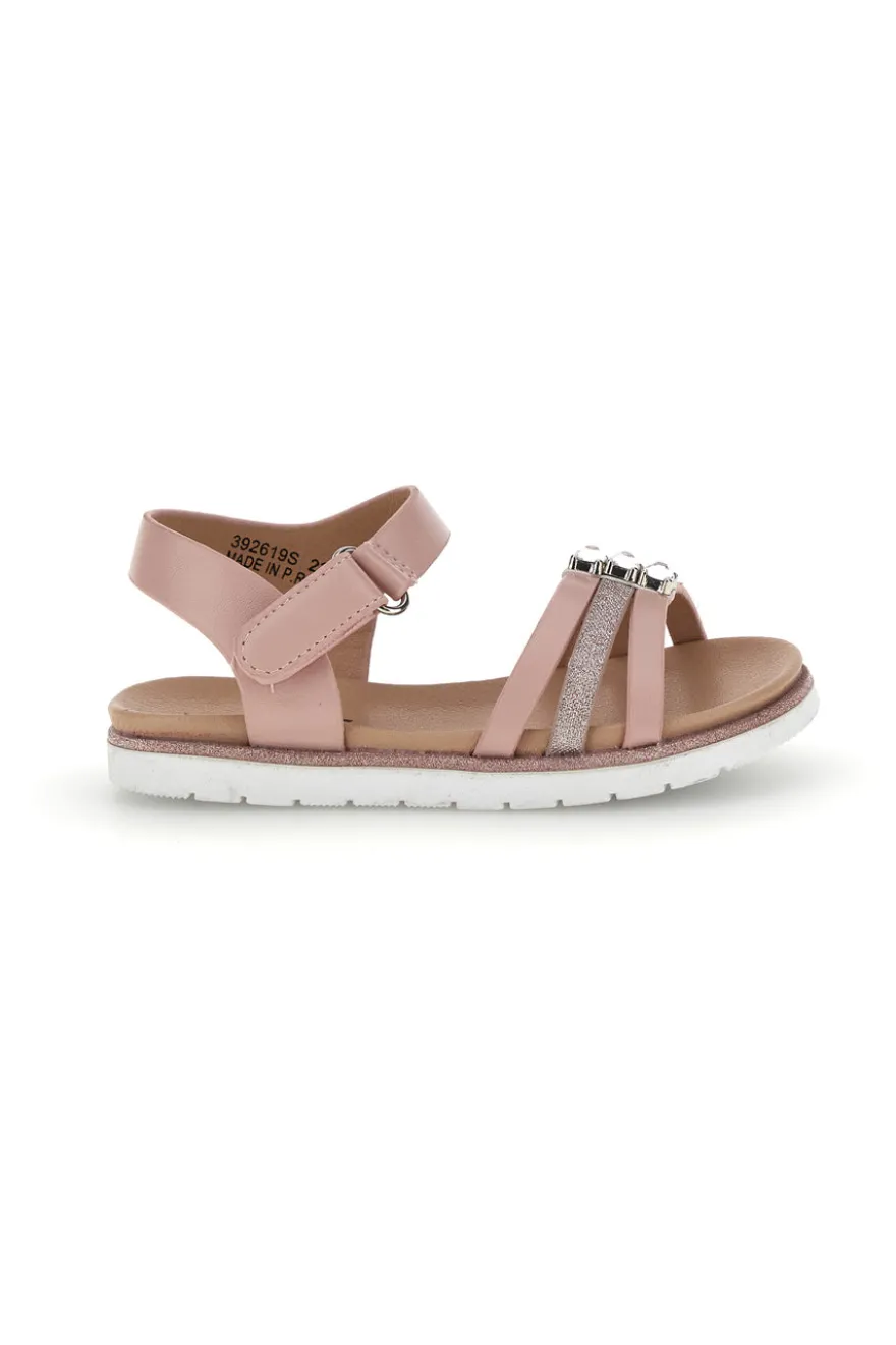 Sandali primi passi rosa con brillantini Pitt kids 392619S