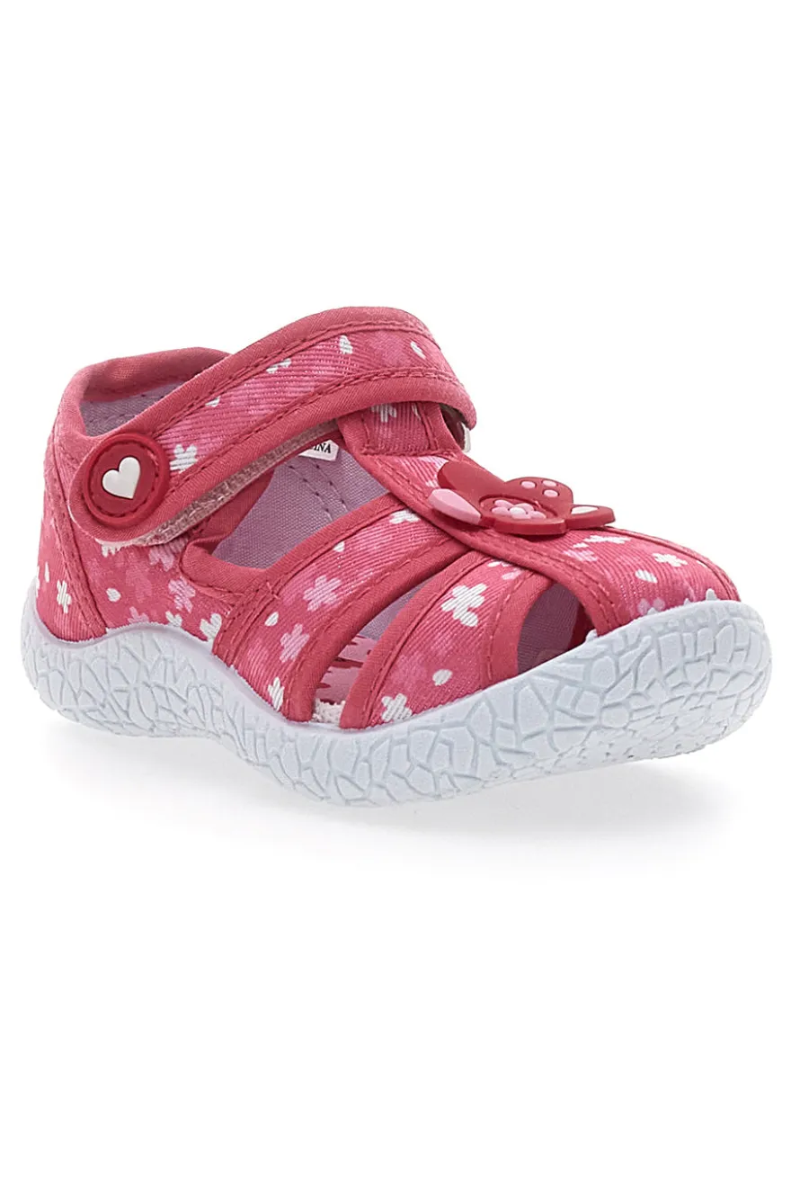 Sandali primi passi Rosa Morbidi con Fiorellini e Velcro PITT KIDS PK2877A