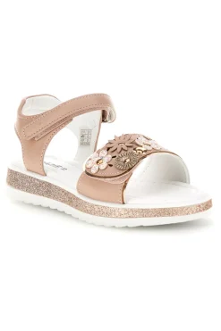 Sandali rosa applicazioni floreali cinturino regolabile Grazie girl 283594