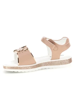Sandali rosa applicazioni floreali cinturino regolabile Grazie girl 283594
