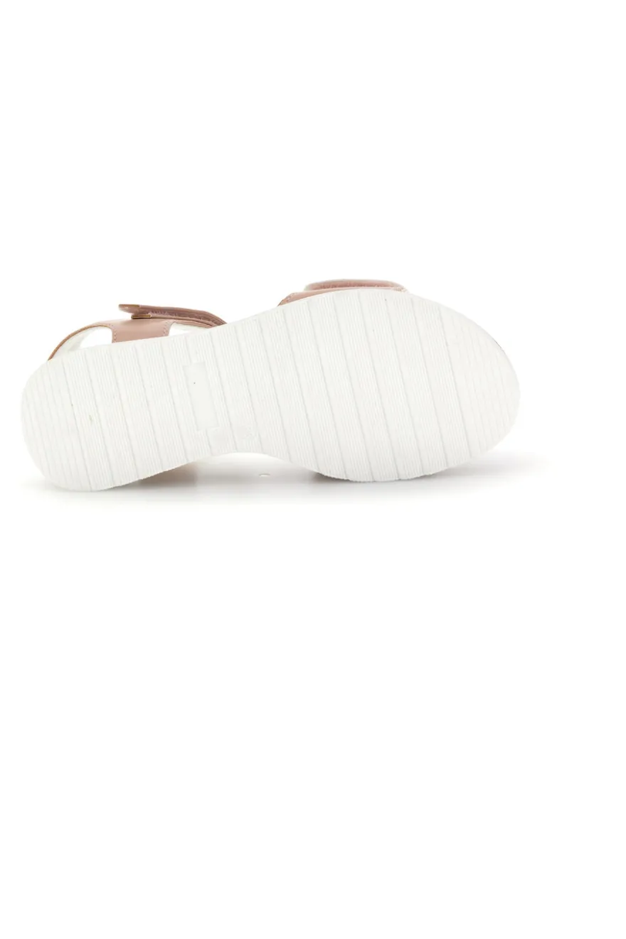 Sandali rosa applicazioni floreali cinturino regolabile Grazie girl 283594