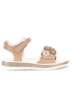 Sandali rosa applicazioni floreali cinturino regolabile Grazie girl 283594