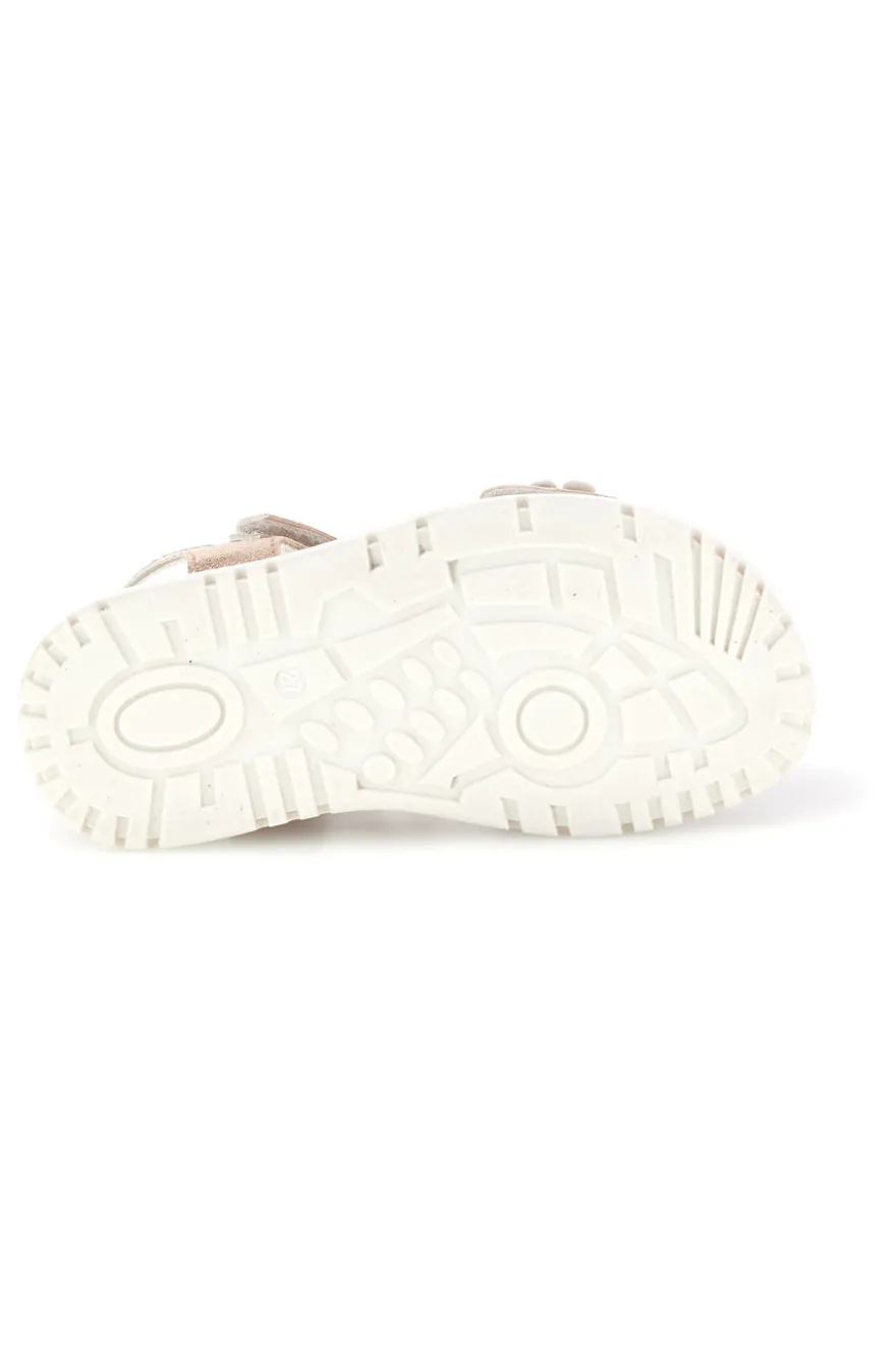 Sandali rosa applicazioni floreali cinturino regolabile Grazie girl 229599