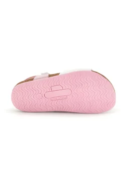 Sandali rosa bianchi con fibbia e cinturino cuore Pittarello bio 257A187SR