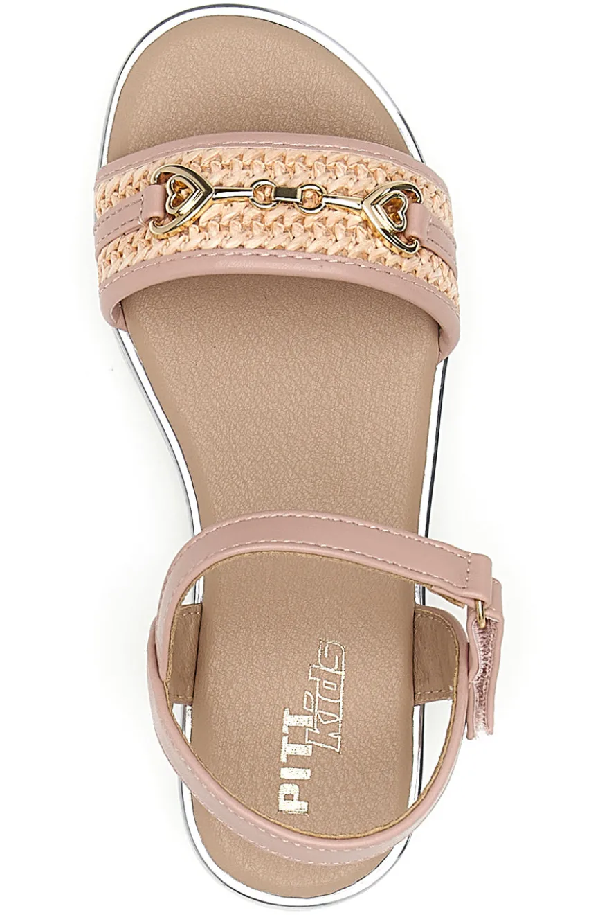 Sandali rosa con catena dorata decorativa Pitt Kids 39G2542S