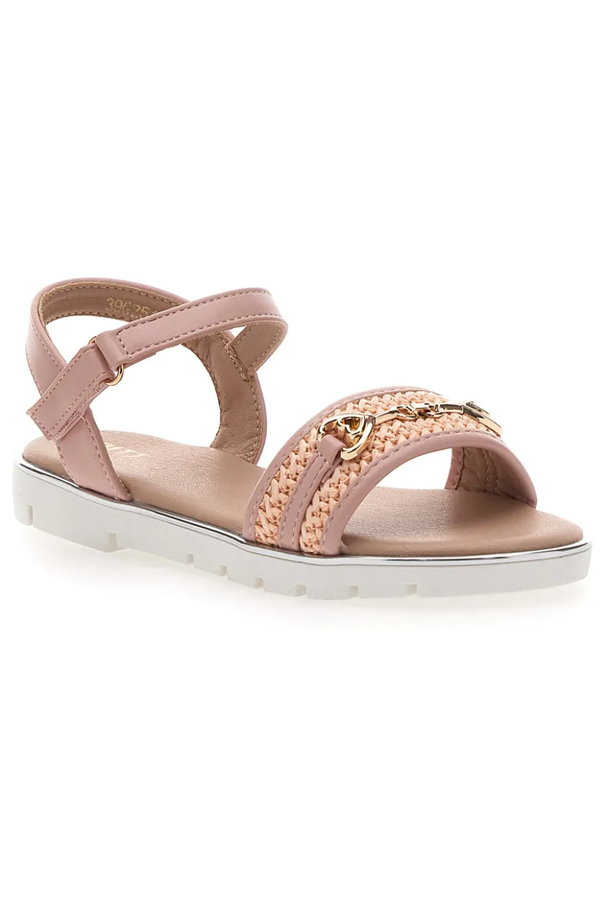 Sandali rosa con catena dorata decorativa Pitt Kids 39G2542S
