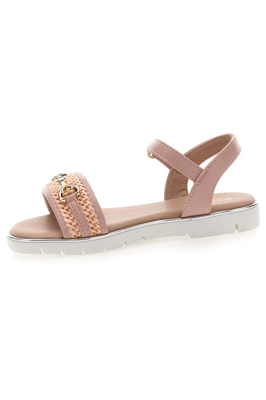 Sandali rosa con catena dorata decorativa Pitt Kids 39G2542S