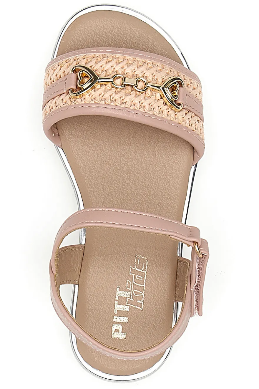 Sandali rosa con catena dorata decorativa Pitt Kids 39G2542S