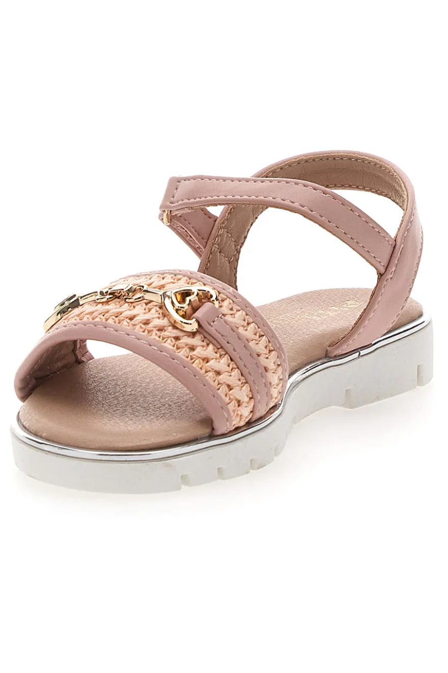 Sandali rosa con catena dorata decorativa Pitt Kids 39G2542S
