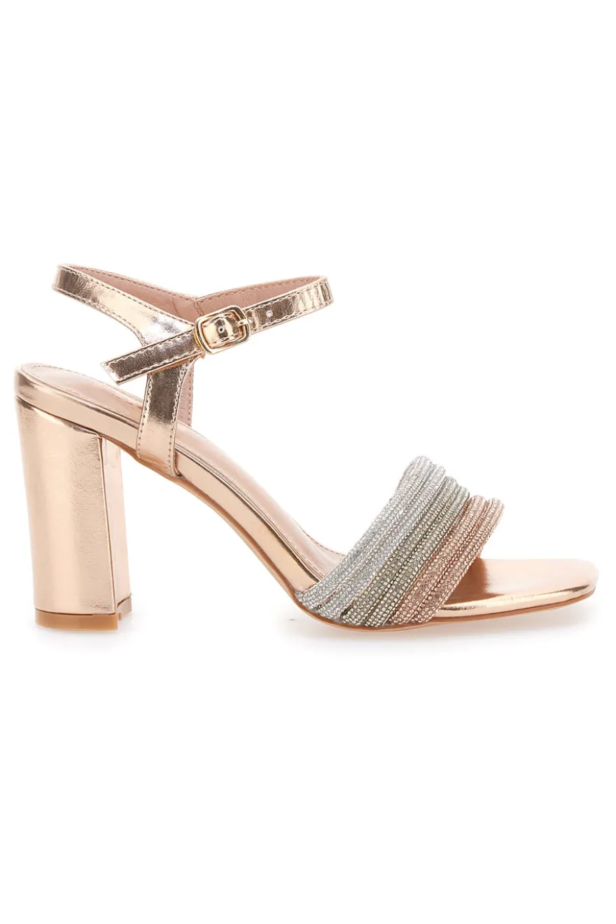 Sandali Rosa con Cinturino e Tacco Alto THE FIRST 653
