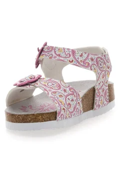 Sandali rosa con fantasia floreale e fibbie regolabili PITT KIDS 14503
