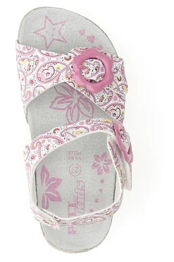 Sandali rosa con fantasia floreale e fibbie regolabili PITT KIDS 14503