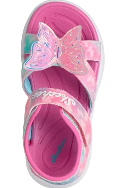 Sandali rosa con farfalla luminosa Skechers Jumpsters Sandal Butterfly Brights