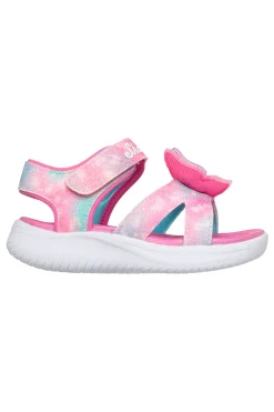 Sandali rosa con farfalla luminosa Skechers Jumpsters Sandal Butterfly Brights