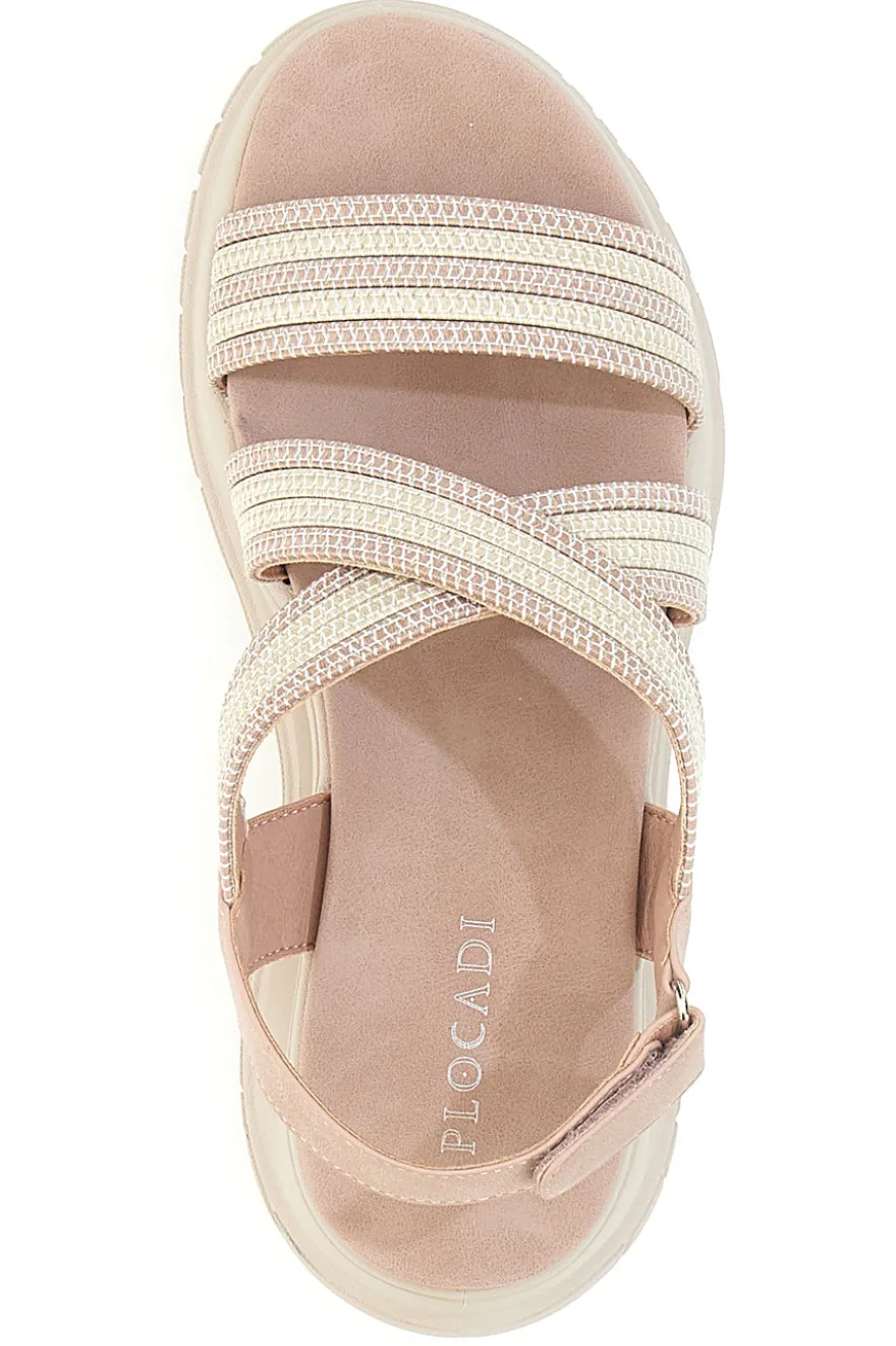 Sandali rosa con fasce elastiche Ploadi 35310