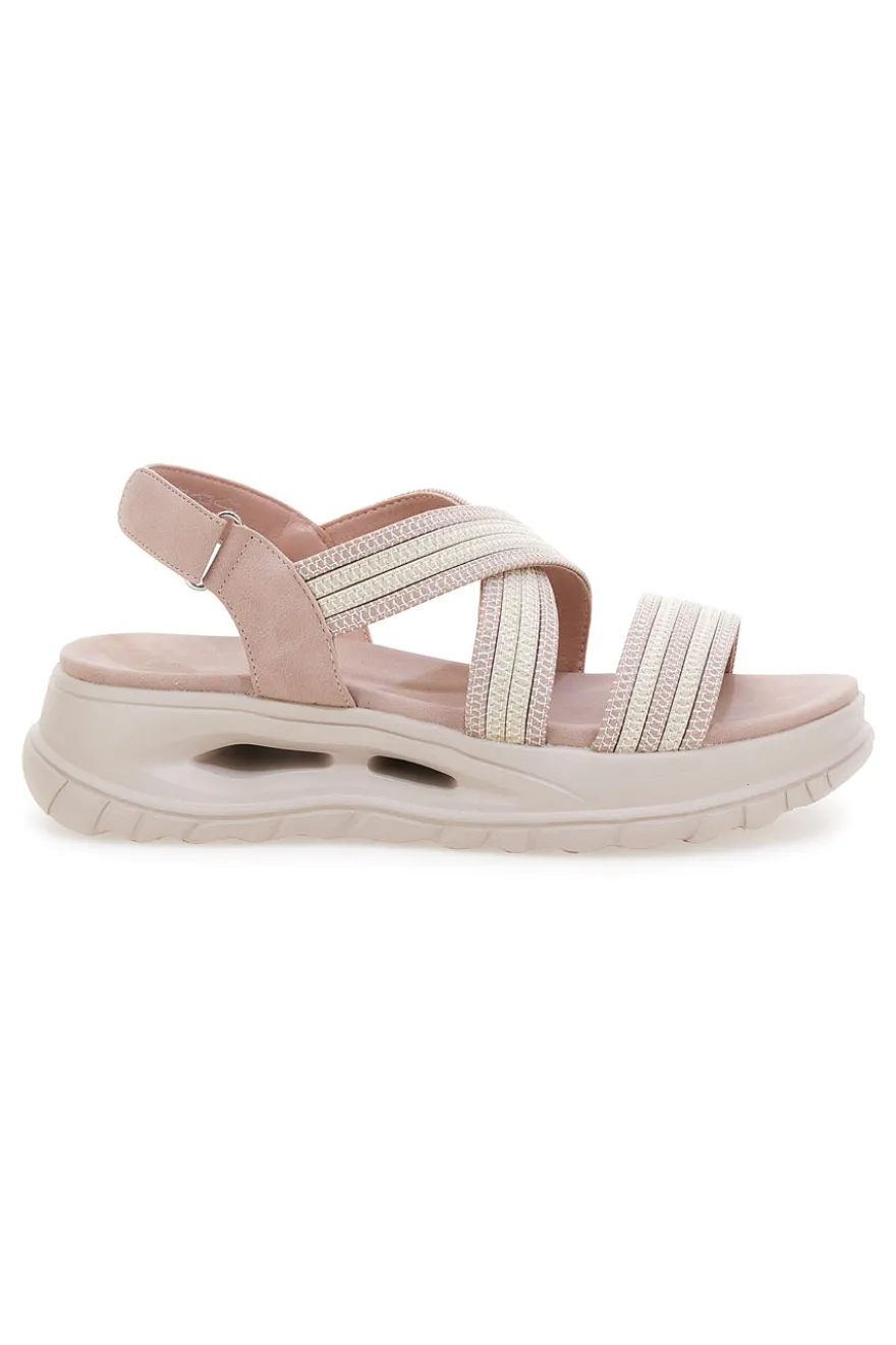 Sandali rosa con fasce elastiche Ploadi 35310
