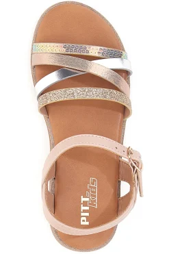 Sandali rosa con fasce multicolor Pitt Kids 39G2551S