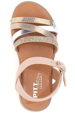Sandali rosa con fasce multicolor Pitt Kids 39G2551S