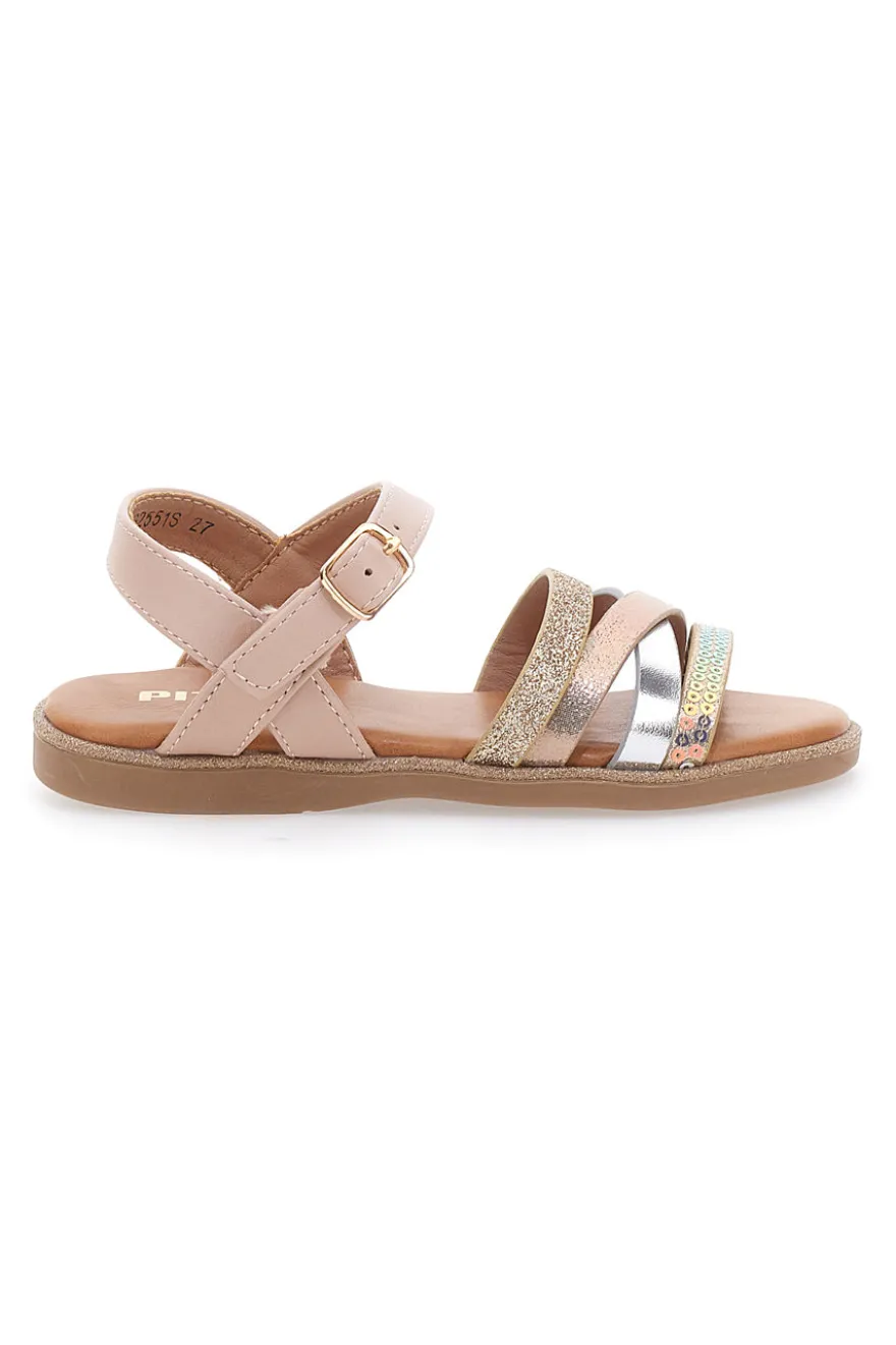 Sandali rosa con fasce multicolor Pitt Kids 39G2551S