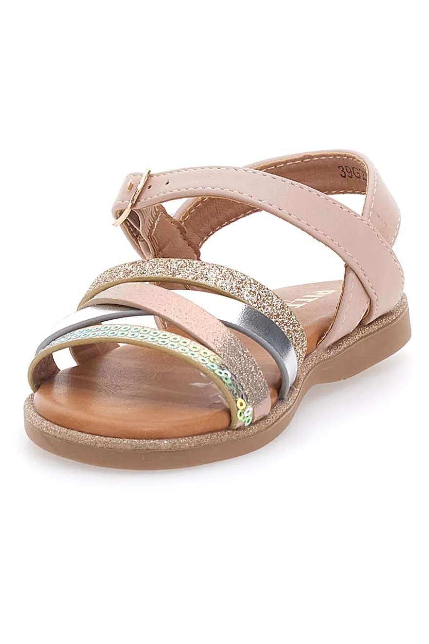 Sandali rosa con fasce multicolor Pitt Kids 39G2551S