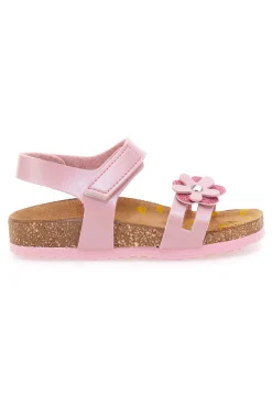 Sandali rosa con fiore decorativo e sottopiede comfort PITTARELLO BIO 257A005SR