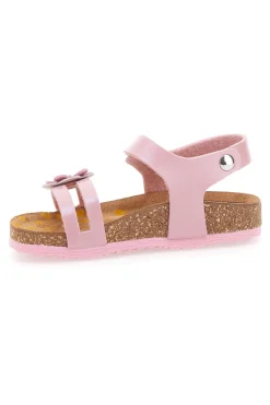 Sandali rosa con fiore decorativo e sottopiede comfort PITTARELLO BIO 257A005SR