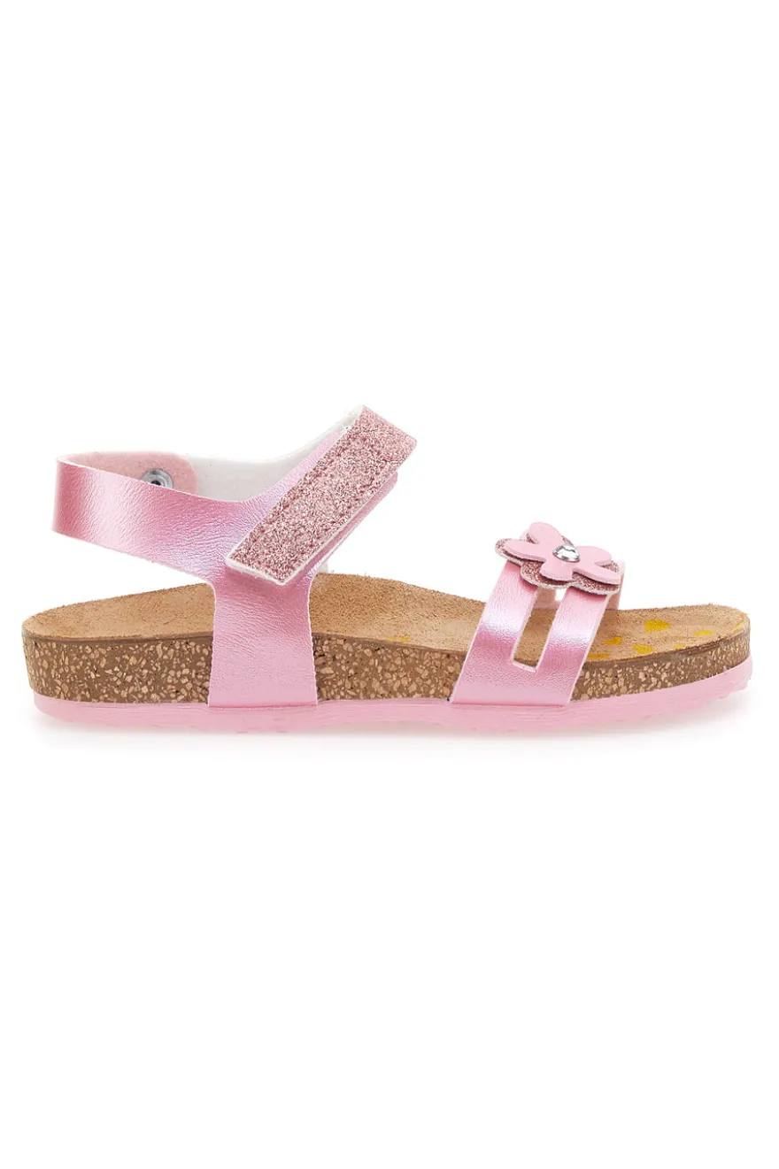 Sandali Rosa con Fiorellino Glitter Pittarello Bio 257005