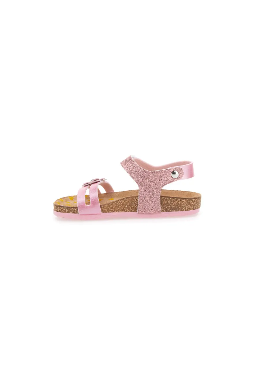 Sandali Rosa con Fiorellino Glitter Pittarello Bio 257005