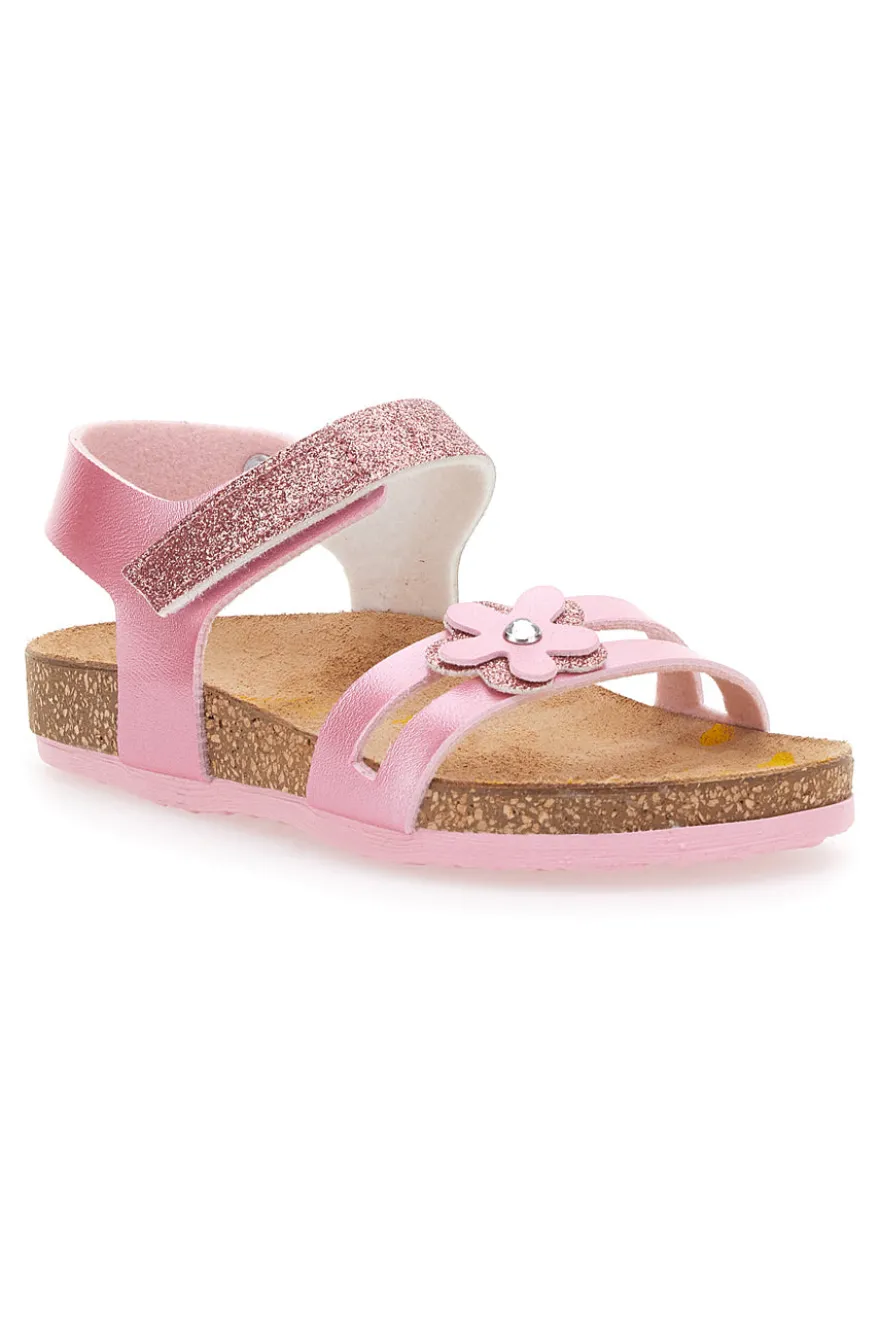 Sandali Rosa con Fiorellino Glitter Pittarello Bio 257005