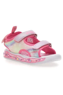 Sandali rosa con luci e strappi Pitt kids 11507
