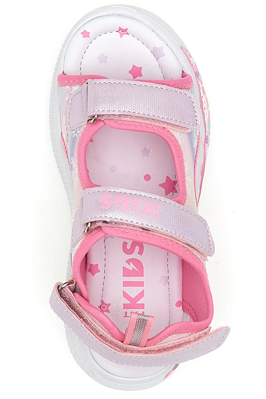Sandali rosa con luci e strappi Pitt kids 11507