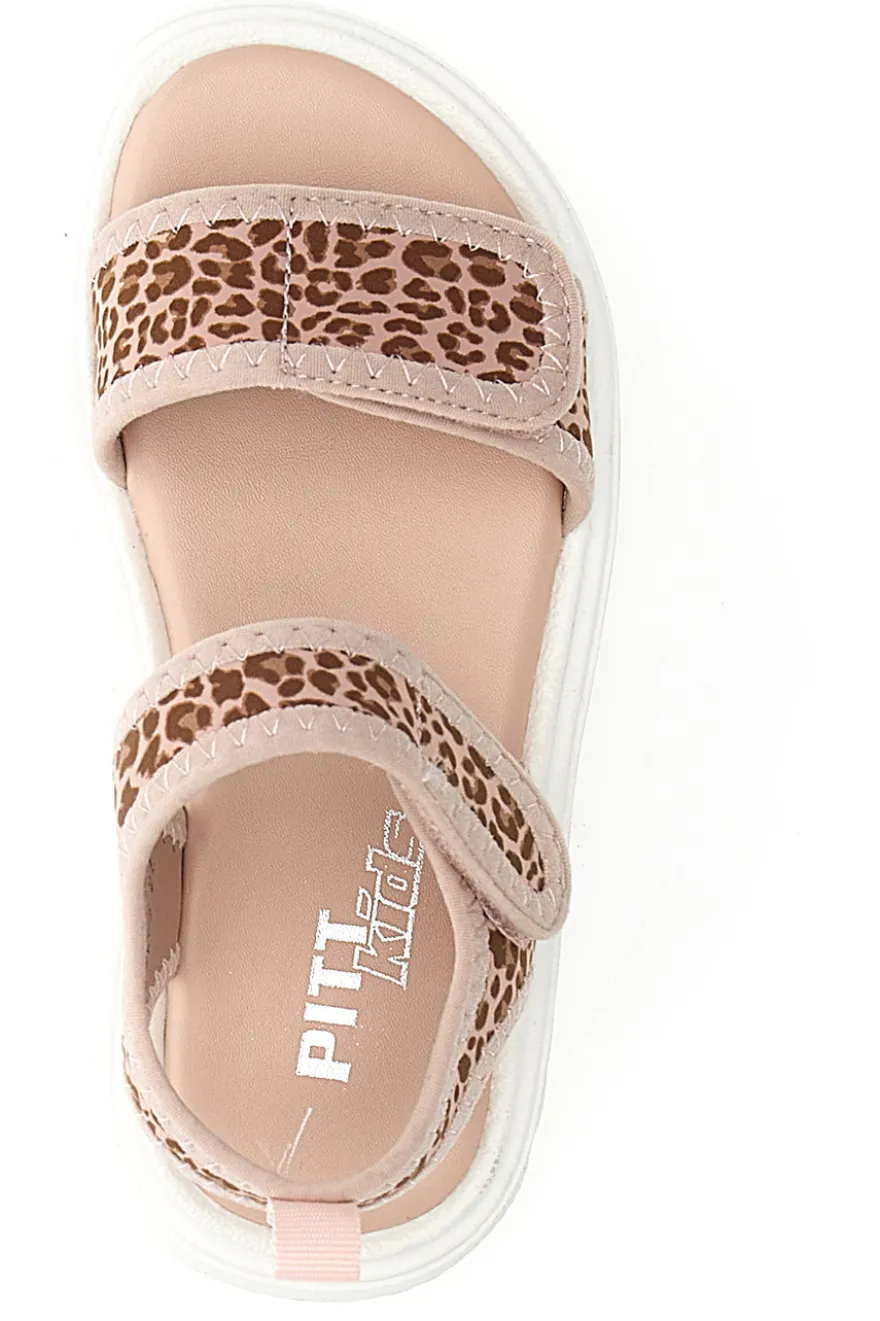 Sandali rosa con stampa animalier e suola sportiva PITT KIDS 39G2528S
