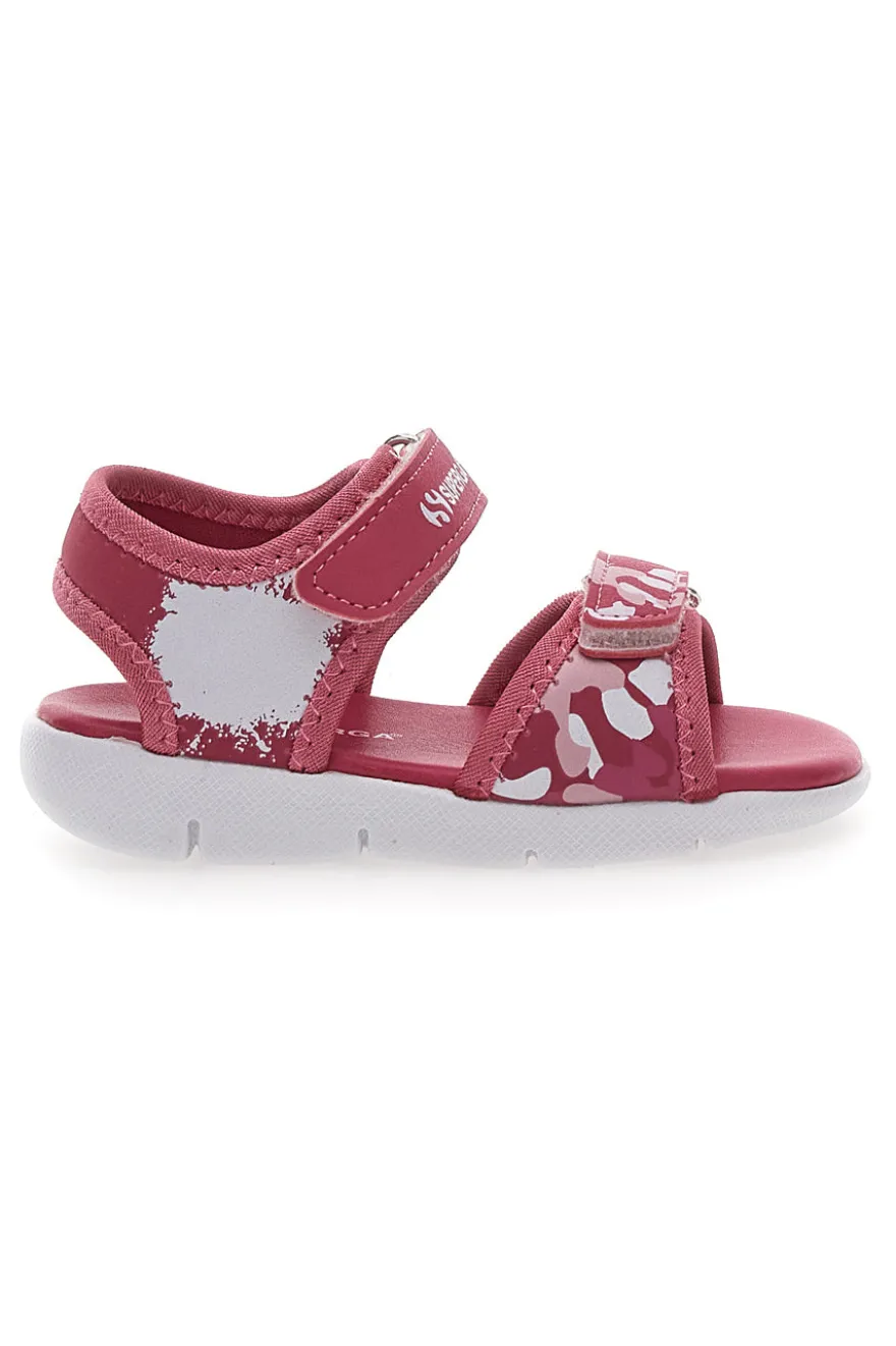 Sandali rosa con stampa e chiusura a strappo Superga S63S820