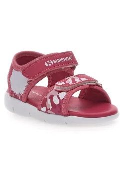 Sandali rosa con stampa e chiusura a strappo Superga S63S820