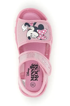 Sandali rosa con stampa Minnie e chiusura a strappo Minnie D3010815T