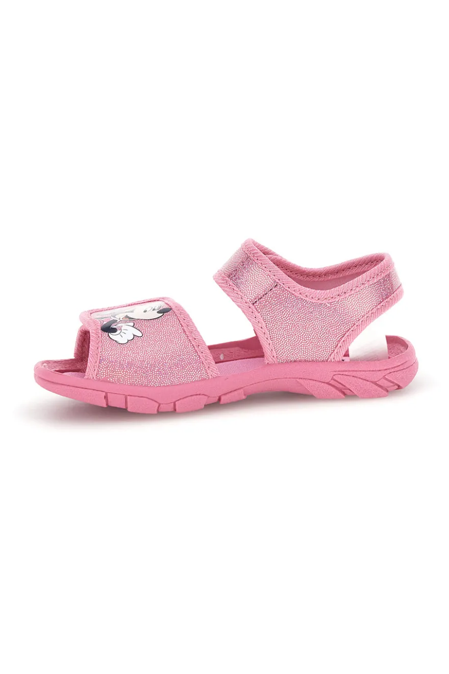 Sandali rosa con stampa Minnie e chiusura a strappo Minnie D3010815T