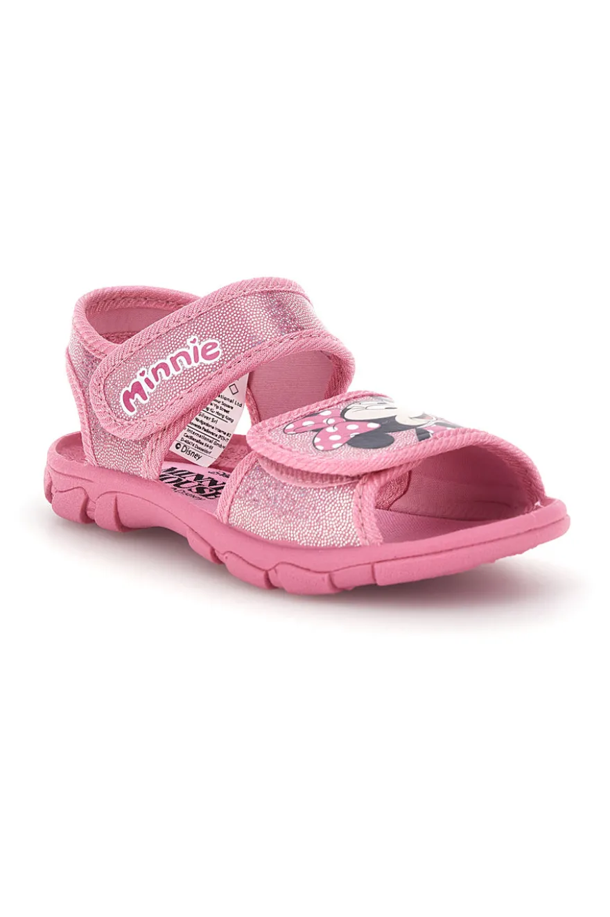 Sandali rosa con stampa Minnie e chiusura a strappo Minnie D3010815T