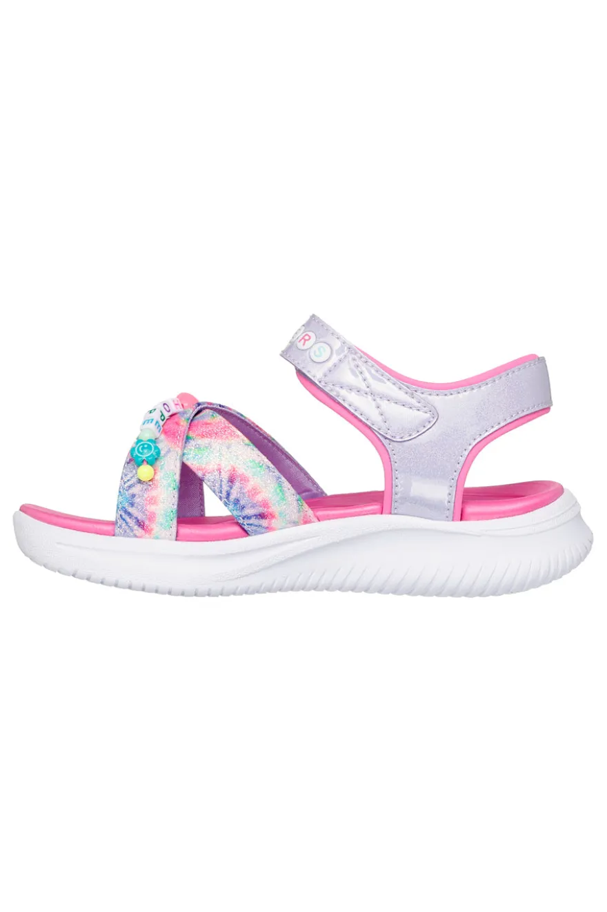 Sandali rosa con stampa tie dye Skechers Jumpsters Sandal Tie Dye Bffs